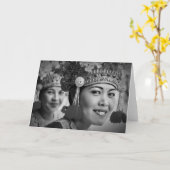 バリ島、Barongのダンサー カード (黄色い花)