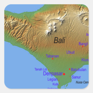 バリ島Hollidayの地図 スクエアシール