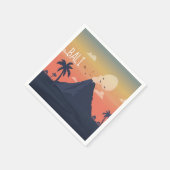 バリ火山マウンテンシーンデザイナー スタンダードカクテルナプキン (角)