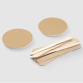 バリ無地のウッド ハンドファン (組立なし)