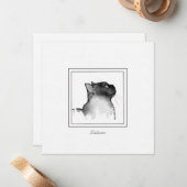 バリ猫の白黒のスケッチ ノートカード (正面/裏面インサイチュ)