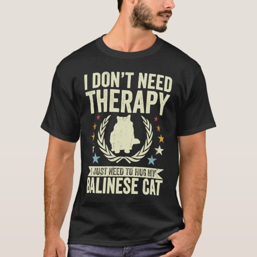 バリ猫をハグするだけでいい Tシャツ (正面)