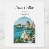 バリ結婚式の引き出物 パーソナライズされた ワインラベル (シングルラベル)