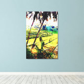 バリ絵を描のウォールアート – バリの棚田 キャンバスプリント (インサイチュ (ウッドフロア))