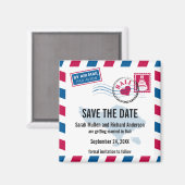 バリ航空メール結婚式の日付を保存 マグネット (正面/裏面)