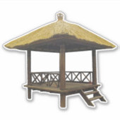 バリ草葺き屋根ハットシール シール (正面)