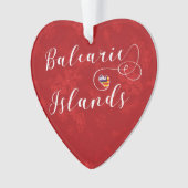 バリ諸島国旗のハート、バリ島 オーナメント (正面)