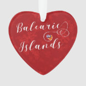 バリ諸島国旗のハート、バリ島 オーナメント (正面)