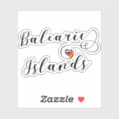 バリ諸島国旗のハート、バリ島 シール (シート)