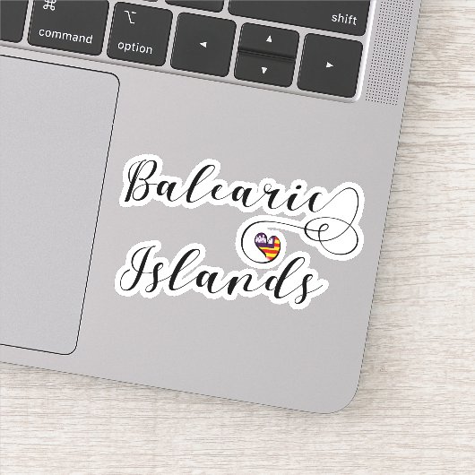 バリ諸島国旗のハート、バリ島 シール (詳細)