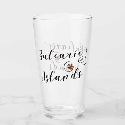 バリ諸島国旗のハート、バリ島 タンブラーグラス (裏面)