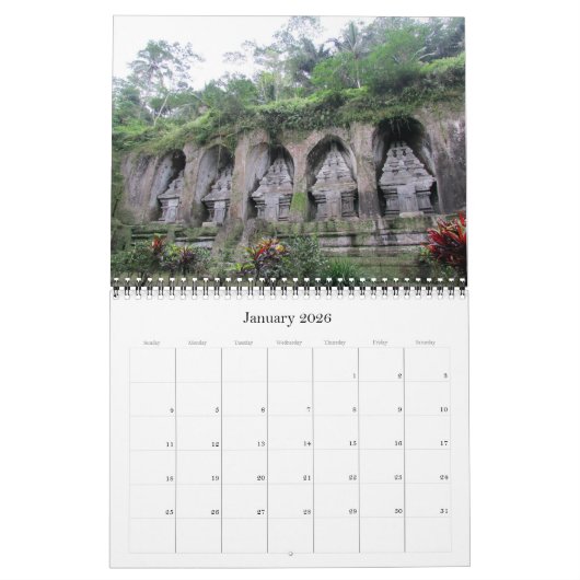 バリ2025 カレンダー (1月 2026)