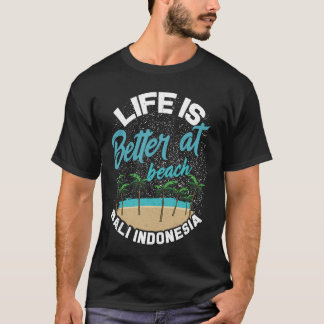 バリ での インドネシアのビーチへの旅行 こども バロン Tシャツ