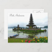 バリ，インドネシア – プラウルンダヌ，ブラタン湖 ポストカード (正面/裏面)