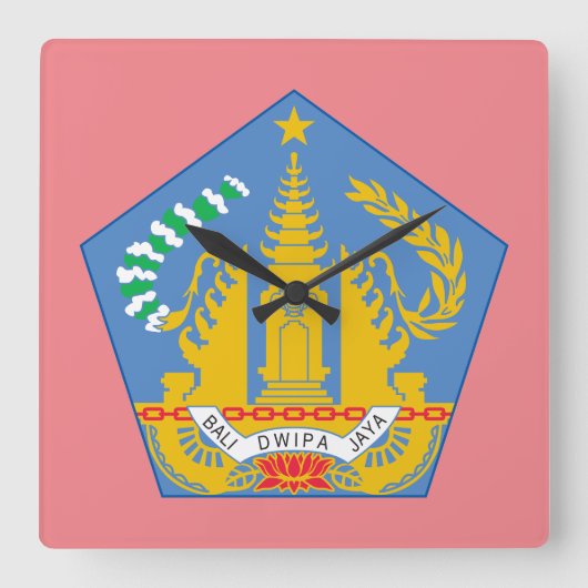 バリ，インドネシア（レッサースンダ諸島） スクエア壁時計 (正面)
