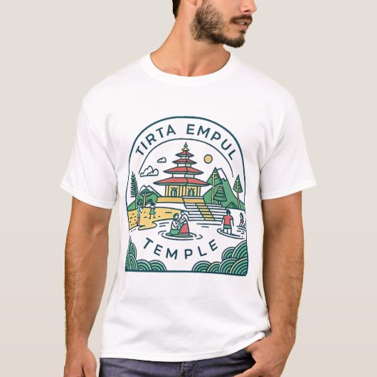 バリ・ティルタ・エンプル寺院 Tシャツ (正面)
