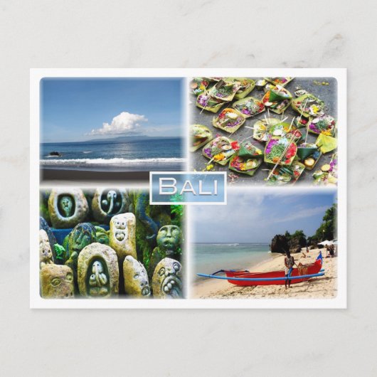 バリ – バリネーズストーンカービングズパダンビーチ ポストカード (正面)