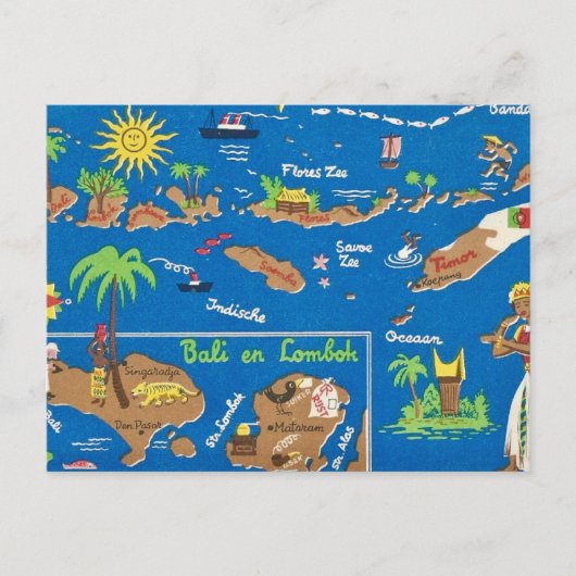 バリ ロンボク カラフル ポストカード (正面)