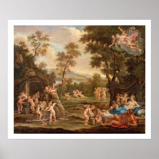 バルカンの鍛冶場の金星， 18世紀 ポスター (正面)