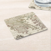 バルカン半島、ギリシャ、マケドニア スクエアペーパーコースター (アングル)