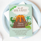 バルカン恐竜ジャングルバースデーパーティ子供へー 招待状