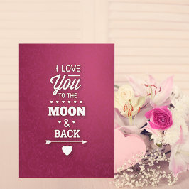 バルガンディ·ダマスク·抽象芸術·バレンタイン シーズンカード