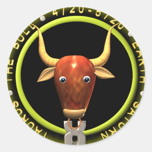 バルクサールトタウロス〔占星術の〕十二宮図ロゴ ラウンドシール (正面)