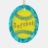 バルクソフトボールはかわいくフェイクなターコイズガラスを飾ります セラミックオーナメント (右)