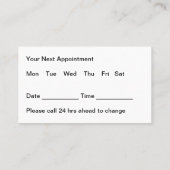 バルク獣医アポイントメント名刺モダン 名刺 (裏面)