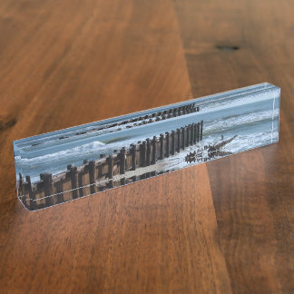 バルク素朴ヘッドオンビーチ デスクネームプレート