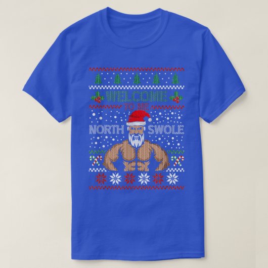 バルクSanta Bodybuilderパワーリフターリフティングジム Tシャツ (デザイン正面)