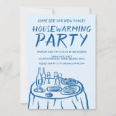 バルコニーお洒落アパートメントカスタム引っ越し祝いパーティー 招待状 (正面)