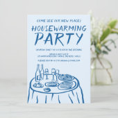 バルコニーお洒落アパートメントカスタム引っ越し祝いパーティー 招待状 (スタンド正面)