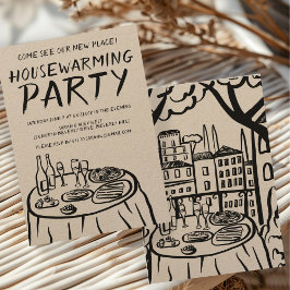 バルコニーお洒落アパートメントカスタム引っ越し祝いパーティー 招待状