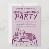 バルコニーお洒落アパートメントカスタム引っ越し祝いパーティー 招待状 (正面)