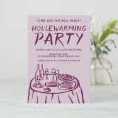 バルコニーお洒落アパートメントカスタム引っ越し祝いパーティー 招待状 (スタンド正面)