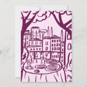 バルコニーお洒落ディナーカスタム婚約パーティ 招待状 (裏面)