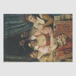 バルコニーに面した中世の女性たち 薄葉紙