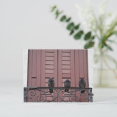 バルコニーに鳩を置く ポストカード (スタンド正面)