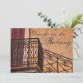 バルコニーのフランス人のスタイルの夏の夕食 招待状 (スタンド正面)