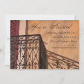 バルコニーのフランス人のスタイルの夏の夕食 招待状 (裏面)