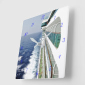 バルコニーの列の時間 スクエア壁時計 (傾斜)