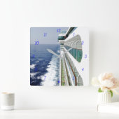 バルコニーの列の時間 スクエア壁時計 (ホーム)