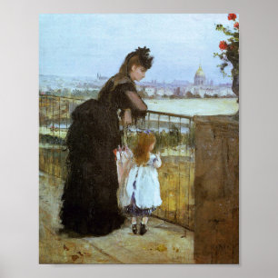 バルコニーの女と子(モリソト1872) ポスター