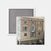 バルコニー付きのイギリスの手すり人形の家 マグネット (正面/裏面)