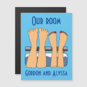 バルコニー足クルーズシップステートルームドアマーカー マグネット招待状 (正面/裏面)