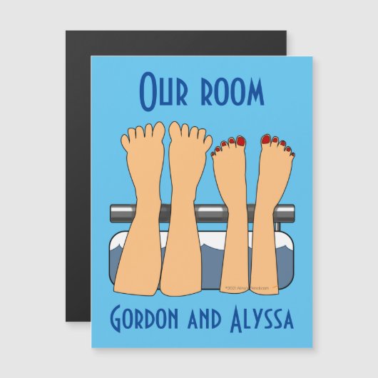 バルコニー足クルーズシップステートルームドアマーカー マグネット招待状 (正面/裏面)