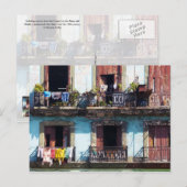 バルコニー、パセオ・デル・プラド、キューバのランドリー ポストカード (正面/裏面)