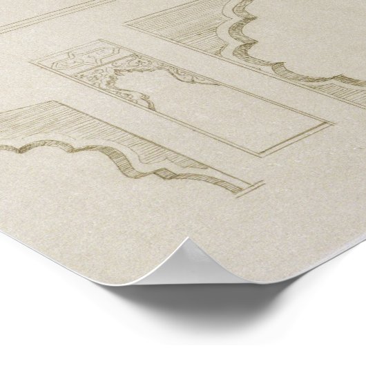 バルコニー、wi用イスラム教とムーア語のアーチデザイン ポスター (角)