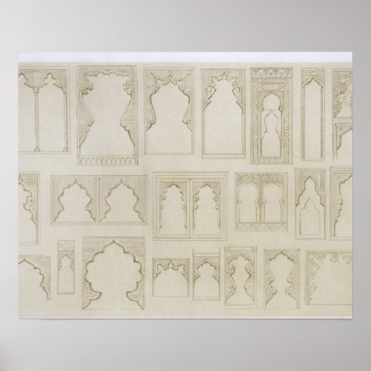 バルコニー、wi用イスラム教とムーア語のアーチデザイン ポスター (正面)